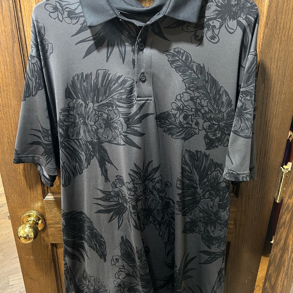 Under Armour Black Floral Polo Shirt